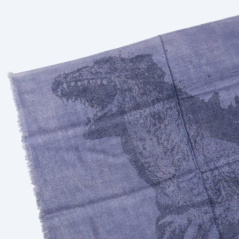 Hirose Dyeworks Dual Godzilla Silk Scarf in Blue