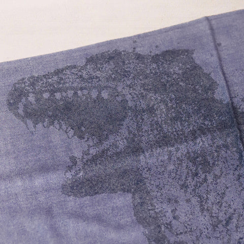 Hirose Dyeworks Dual Godzilla Silk Scarf in Blue