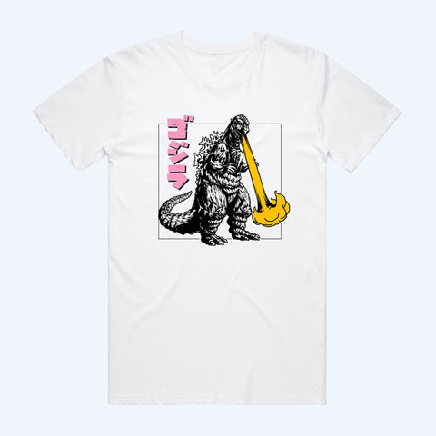 Godzilla Comic Heat Ray White T-Shirt