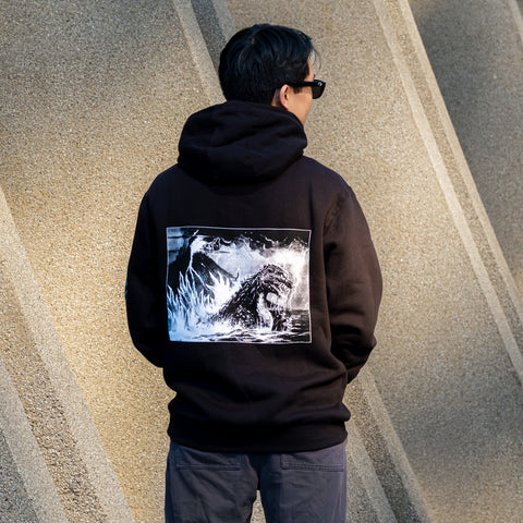 Godzilla Photo Pullover Hoodie - Black