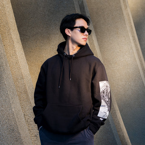 Godzilla Photo Pullover Hoodie - Black