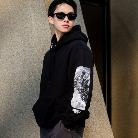 Godzilla Photo Pullover Hoodie - Black
