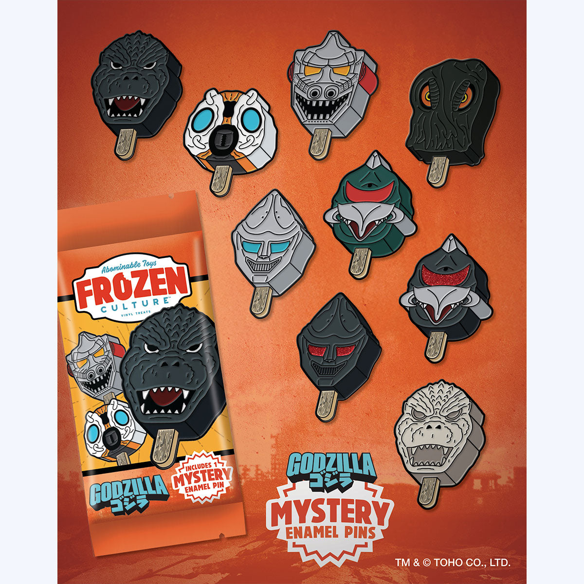 GODZILLA ピンバッジコレクション　新品未開封 Godzilla x Frozen Culture Mystery Enamel Pin Series 1