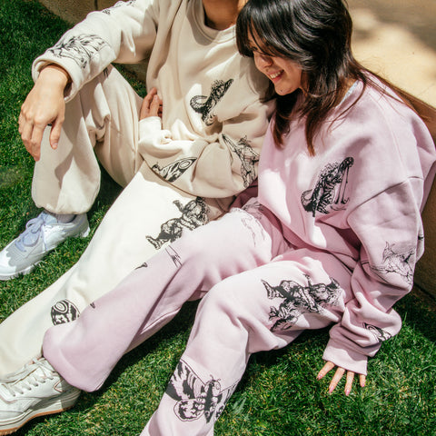 Godzilla Kaiju Print Sweatpants - Orchid