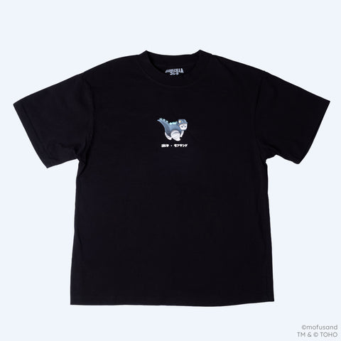 Godzilla mofusand Oversized Black T-Shirt