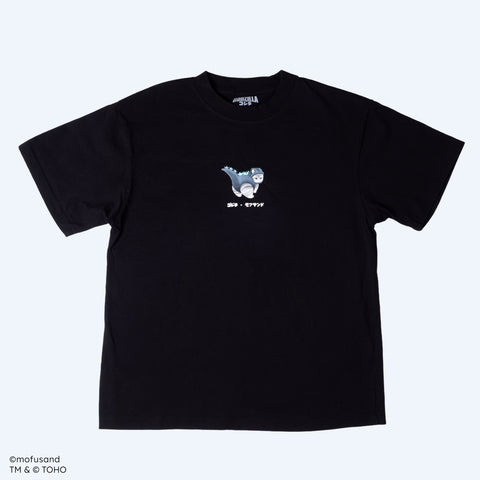 Godzilla mofusand Oversized Black T-Shirt