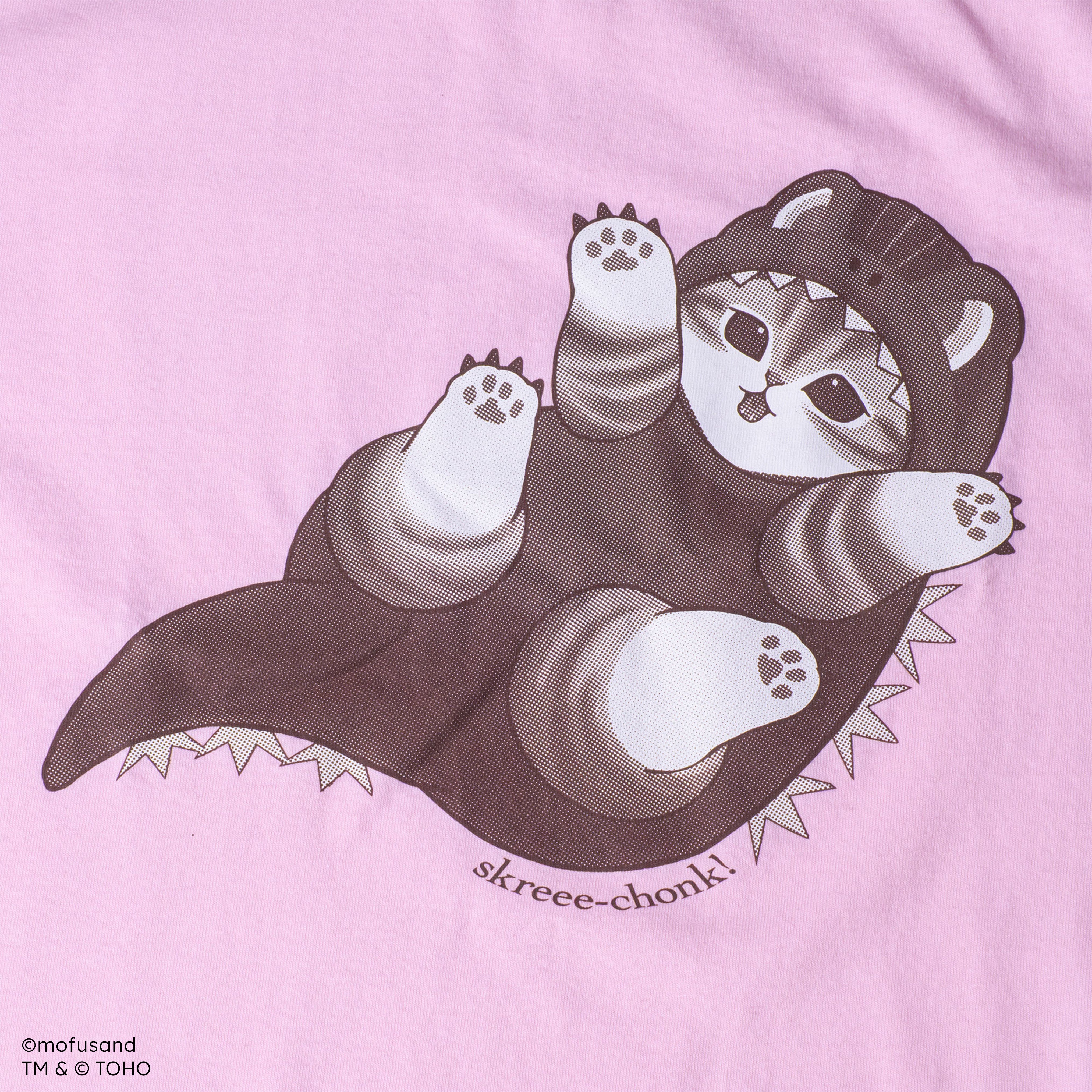 Godzilla mofusand Skreeonk Oversized Pink T-Shirt