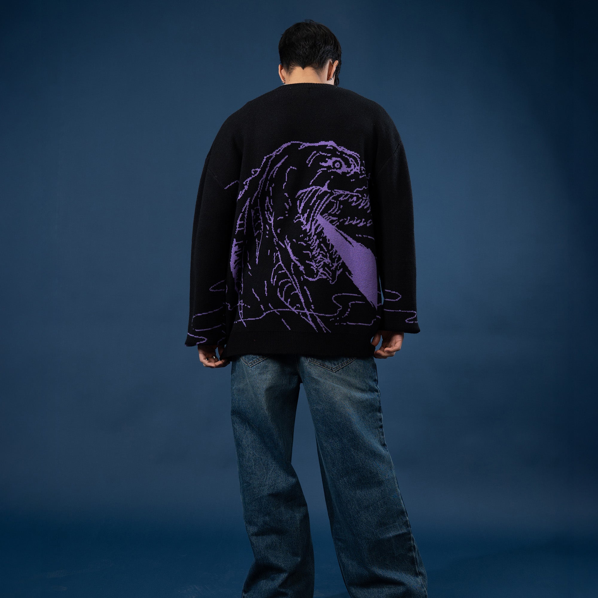 jentlouisニット 黒、紫 Attack Cardigan - Shin Godzilla Variant