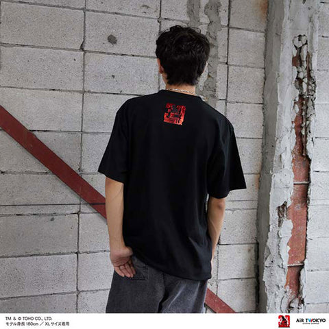 Godzilla vs. Destoroyah 30th Anniversary Scene Illustration T-Shirt 3 (Destoroyah (Flying Object)) Black