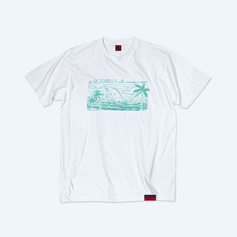 Godzilla vs. Destoroyah 30th Anniversary Scene Illustration T-Shirt 4 (Godzilla Jr.) White