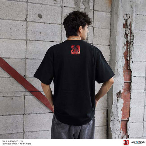 Godzilla vs. Destoroyah 30th Anniversary Scene Illustration T-Shirt 4 (Godzilla Jr.) Black