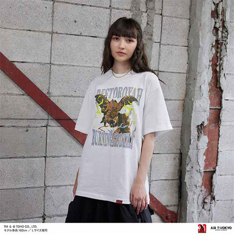 Godzilla vs. Destoroyah 30th Anniversary Scene Illustration T-Shirt 5 (Godzilla vs. Destoroyah) White