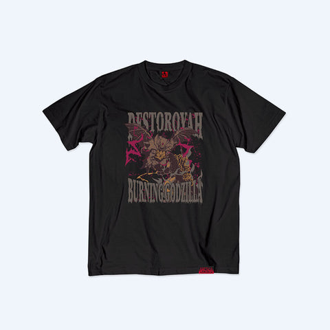 Godzilla vs. Destoroyah 30th Anniversary Scene Illustration T-Shirt 5 (Godzilla vs. Destoroyah) Black