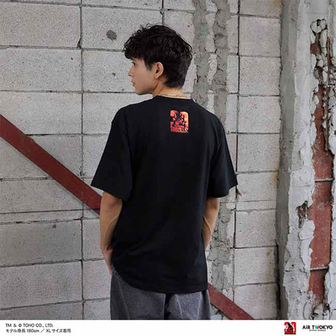Godzilla vs. Destoroyah 30th Anniversary Scene Illustration T-Shirt 5 (Godzilla vs. Destoroyah) Black