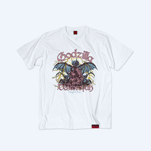 Godzilla vs. Destoroyah 30th Anniversary Scene Illustration T-Shirt 6 (Godzilla & Destoroyah) White