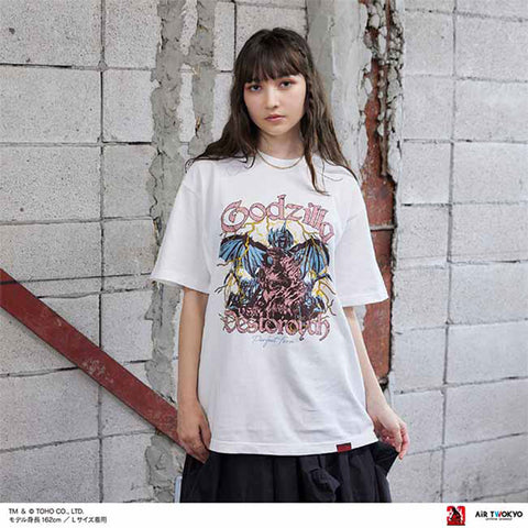 Godzilla vs. Destoroyah 30th Anniversary Scene Illustration T-Shirt 6 (Godzilla & Destoroyah) White