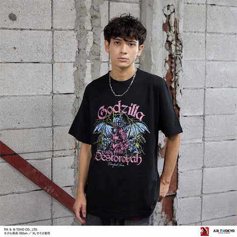 Godzilla vs. Destoroyah 30th Anniversary Scene Illustration T-Shirt 6 (Godzilla & Destoroyah) Black