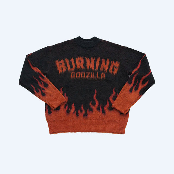 稀少品　ゴジラ　GODZILLA ウール100% ニットセーター　日本製 Godzilla vs. Destoroyah 30th Anniversary Burning Godzilla Sweater