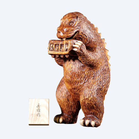 Traditional Hokkaido Wooden Carving of Godzilla (1954)