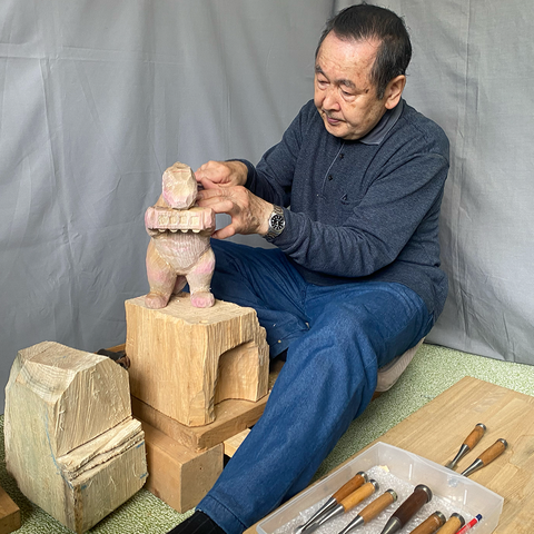 Traditional Hokkaido Wooden Carving of Godzilla (1954)