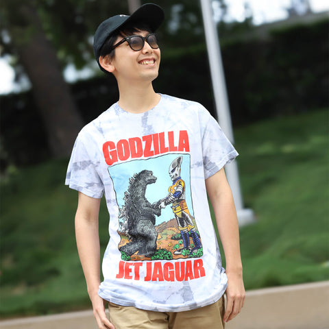 Godzilla & Jet Jaguar: Victory Handshake Tie-Dye T-Shirt