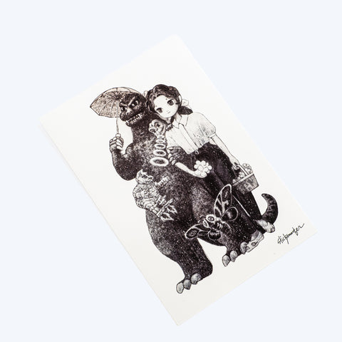 Godzilla the Art Stickymonger Postcard